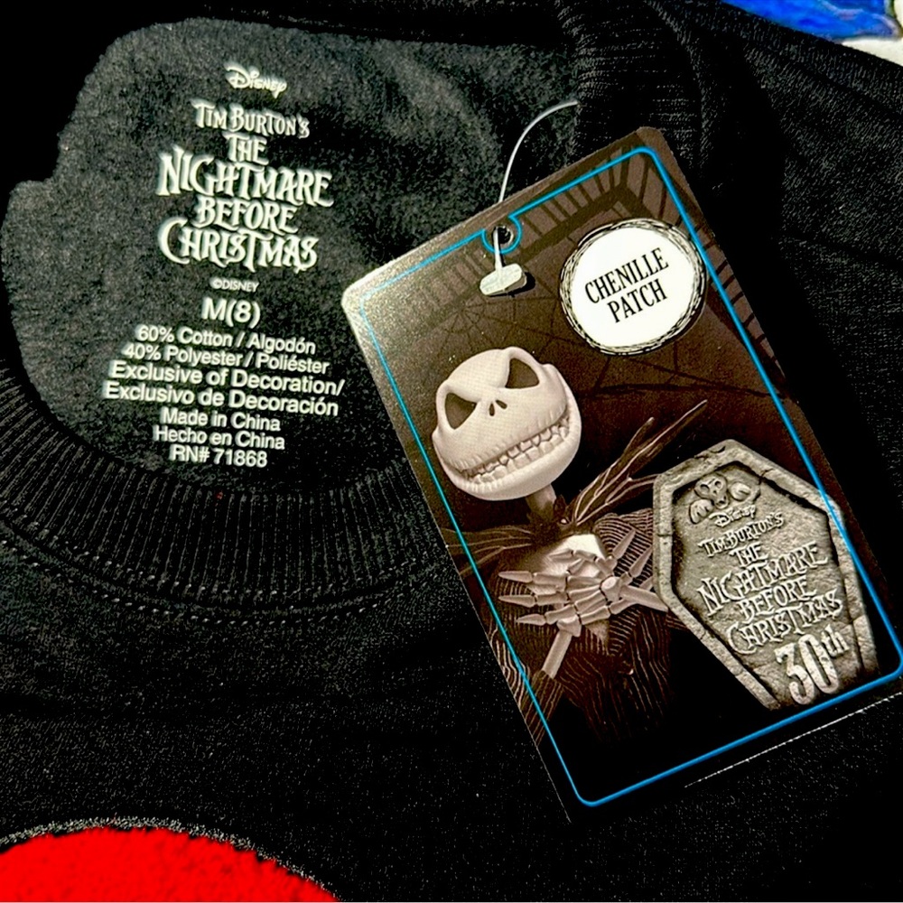 NWT Girls The Nightmare Before Christmas Jack Skellington Sweatshirt Sz 8 Medium - Picture 6 of 7